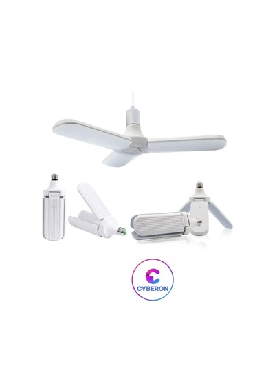 3 Kanatlı Katlanabilir Pervane Led Ampul Beyaz Işık Aydınlatma Lambası Tekli Beyaz Işık E27 Led Ampu