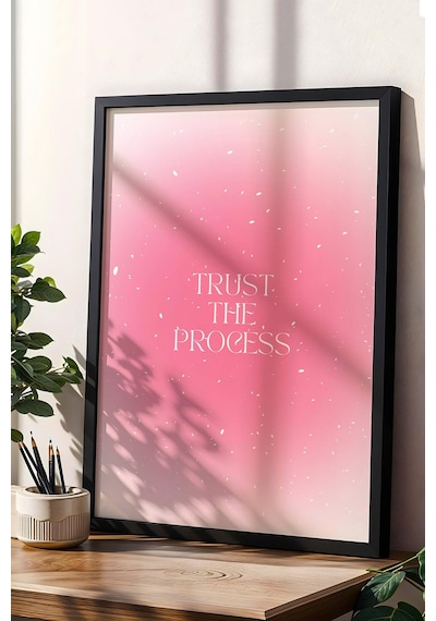 Trust The Process Çerçeveli Tablo Aura Enerji Renkleri - Sürece Güven