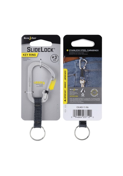Nite Ize Slidelock Karabina Keyring Anahtarlık Siyah