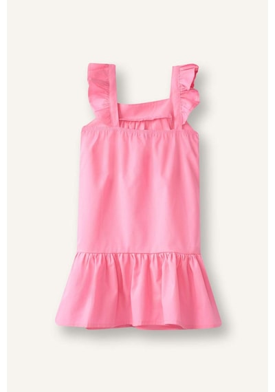 Defacto Kolsuz Poplin Pembe Elbise Kız Bebek I0491a526hspn164 Pembe-pn164