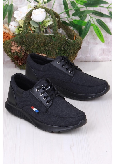 Fort Dks 020 Hafif Rahat Keten Sneaker Erkek Ayakkabı Siyah