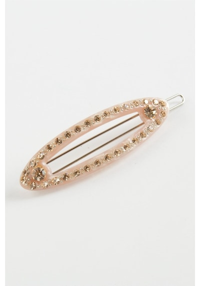 Oval Taşlı Klipsli Toka Pembe 78374998