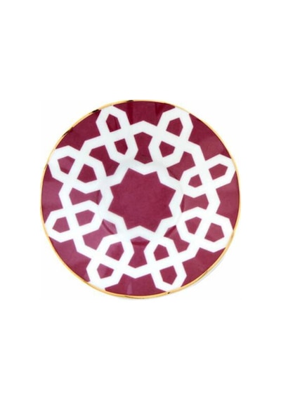 Porland Morocco Desen5 Fuşya Ergonomik Çay Tabağı 12cm