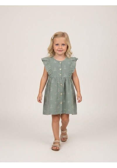 Zekids Kız Çocuk Müslin Kumaş Elbise-17232 Yeşil Zekids Kız Çocuk Müslin Kumaş Elbise-17232 Yeşil