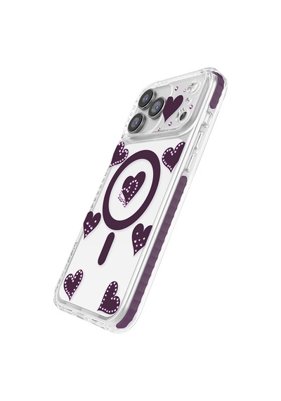 İphone 17 Pro Max Uyumlu Kılıf M-safe Şarj Özellikli Zore Paris Elvo Sert Pc Kapak Bordo