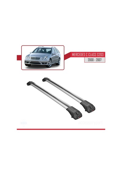 Mercedes C Class S203 2000-2007 Arası İle Uyumlu Ace-1 Ara Atkı Tavan Barı Gri