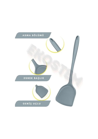 1 Adet Sert Uçlu Ekstra Geniş Ağızlı Silikon Spatula Pembe