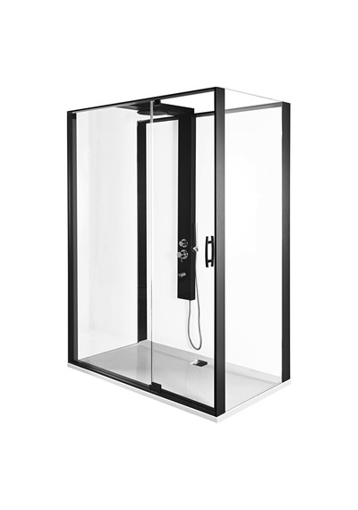 VitrA 56920022000 Zest Kompakt Duş Ünitesi Mat Siyah Sağ 120x90 Cm