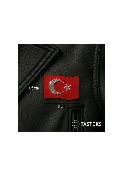 Taşlı Ütülenebilen Veya Sticker Olarak Kullanılabilen Dalgalanan Türk Bayrağı Modeli