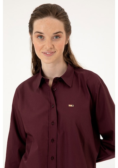 U.s. Polo Assn. Kadın Plum Gömlek Desenli 50316699-vr177 New Plum