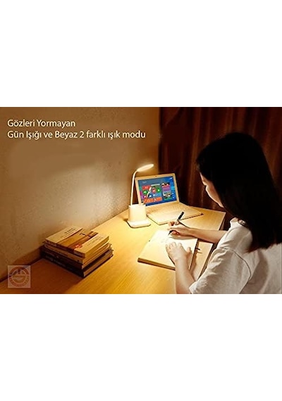 Technosmart Telefon Tutucu Şarj Edilebilir Led Masa Lambası Dokunmatik Usb Portlu Güç Kaynağı Beyaz Çok Renkli
