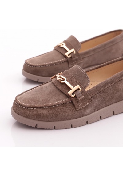 Dgn 5604-6 Kadin Loafer Ayakkabi Vizon Süet