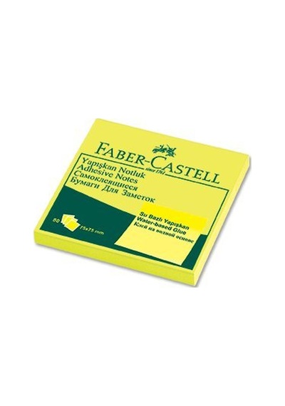 Faber-castell 5089565434 Yapışkan Notluk 75 X 75mm, Fosforlu Sarı