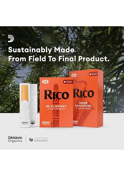 Rico By Bb Klarnet Yaprakları, Kalınlık 3, 3'lü Paket Rico Organic Yapraklar Hafif Tepki, Sıcak Ses Ve Güvenilir Performans Sunar.
