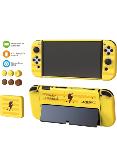 Switch Oled 3in1 Standlı Rnkli Kılıf Analog Yükseltici Ve Koruyucu Kart Kutusu Sarı