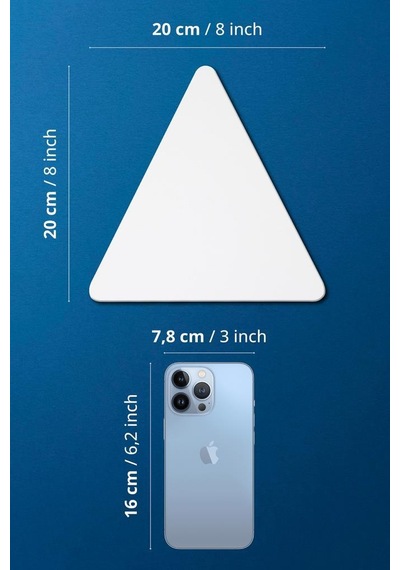 Üçgen Pres Kompozit Tuval 20 x 20 CM 6'lı Set