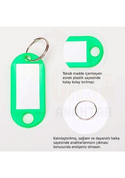 Plastik Anahtarlık - Isimli Renkli Anahtarlık Emlakçı Anahatlığı 110 Adet