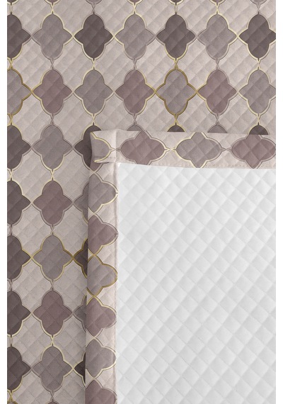Gri Geometrik Modern Genç Odası Tek Kişilik Pike Takımı-vizon Ekru 160x220 Cm Kapitone Yatak Örtüsü Mahmur Kül Melodisi