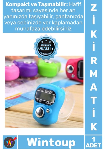 Zikirmatik Dijital Parmak Zikirmatik 99999 Sayaç Enerji Tasarrufu Pratik Ergonomik Yüzük Zikirmatik Çok Renkli