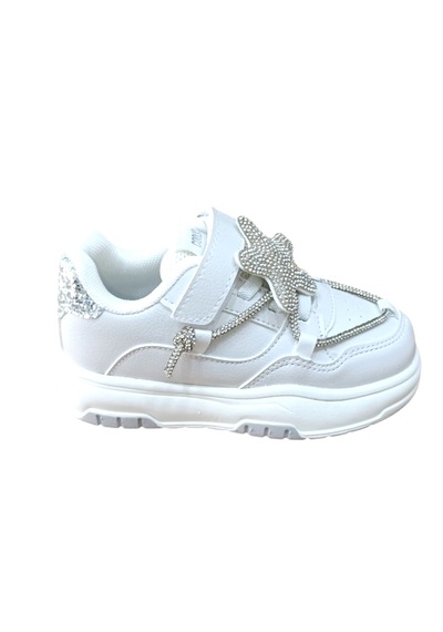 Cool Yıldız Ptk Kız Çocuk Taşlı Sneaker Ayakkabı Beyaz