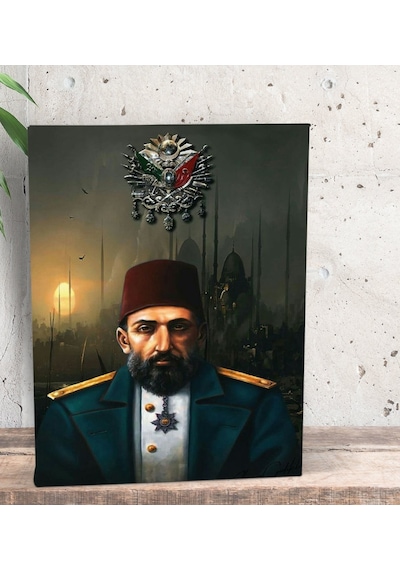 Bk Gift Sultan Iı Abdülhamid Han Tasarımlı Dekoratif Mini Kanvas Tablo 15x20cm-3