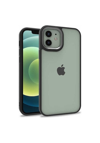 Apple Uyumlu iPhone 12 Kılıf Renkli Kenar Arkası Şeffaf Flora Silikon Kılıf