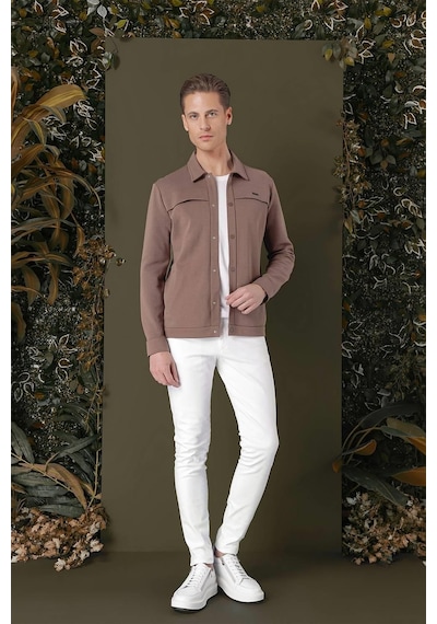 Efor G 1562 Slim Fit Kakao Klasik Gömlek Kahverengi