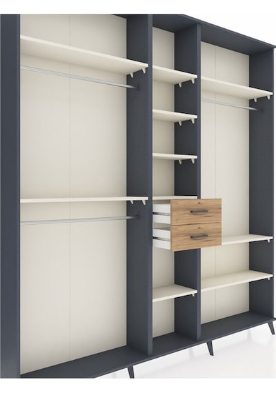 Arges Dolap 10 Raflı 2 Çekmeceli 3 Askılı 220x30x243 Antrasit-aytaşı/çam Aytası/atlas Çam Arges Dolap 10 Raflı 2 Çekmeceli 3 Askılı 220x30x243 Antrasit-aytaşı/çam Aytası/atlas Çam