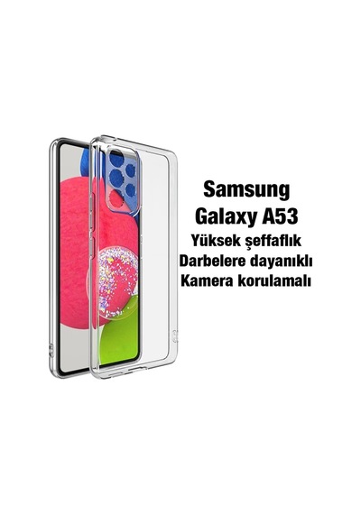 Ally Sm Galaxy A53 5g Kılıf Kamera Korumalı Ultra İnce Şeffaf Silikon Kılıf- 5775 Diğer