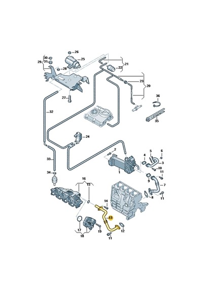 2.0 Dizel Motor Egr Borusu 03l131521aa Vw Caravelle T6 İle Uyumlu 2010-2015