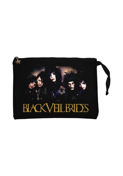 Black Veil Brides Grup Siyah Clutch Astarlı Cüzdan / El Çantası Siyah