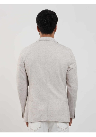 Dufy Bej Erkek Slim Fit Armürlü Mono Yaka Ceket - 104435-bej Bej