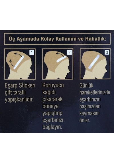 Eşarp Kaydırmaz Çift Taraflı Sticker Bant - 20 Li Paket İğnesiz Eşarp Sabitleme Bandı