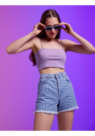 Koton İnce Askılı Crop Atlet Lila 2sal30278ık 2SAL30278IK371 Lila