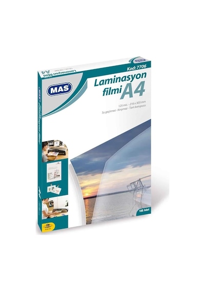 Mas Laminasyon Filmi 125 Mic A4 100 Lü