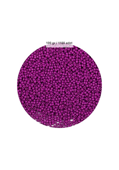 Fuşya Renk 4 Mm Yaklaşık 1100 Adet / 100 Gram Cam Boncuk Oya Yazma Bileklik Ve Kolye