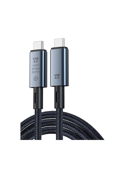 Zr848 240w Usb 4.0 40gbps 8k Thunderbolt Görüntü Aktarım Ve Hızlı Şarj Kablosu 0,5 Metre