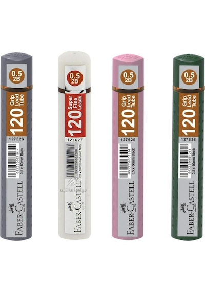 Faber Castell Grip Min 2b 60 MM Kalem Ucu 120'li 0.5 MM 4 Adet Yeni Renkler