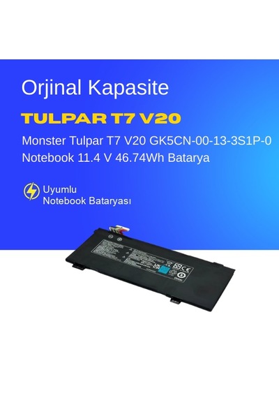 Monster Tulpar T7 V20 Gk5cn-00-13-3s1p-0 Notebook 11.4 V 46.74wh Batarya  Uyumlu, Yüksek Performanslı 90743886