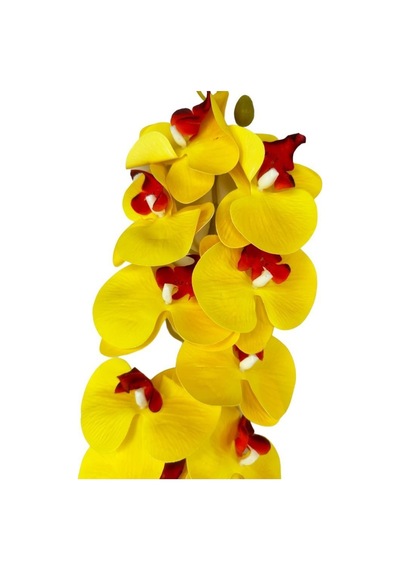 Yapay Çiçek Sarı Kırmızı Islak Orkide Gerçeksi Doku Uzun Dal 90 Cm