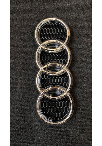 Audi Uyumlu Ön Panjur Logosu Krom Gümüş Bal Peteği 28,5cm X 10cm