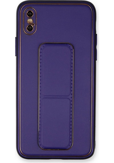 Lvsqvr Newface Apple Uyumlu iPhone Xs Max Kılıf Coco Deri Standlı Kapak - Mor