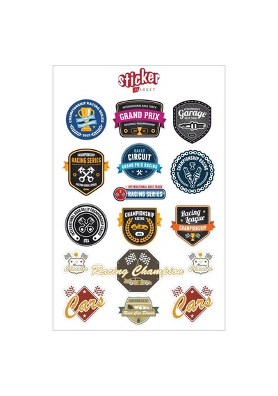 Racing Champion Sticker Seti