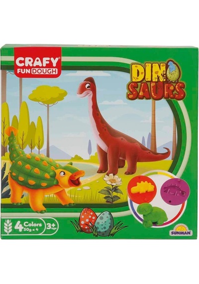 4734 Crafy 14 Lü Oyun Hamuru Kalıp Seti Dinozorlar Çok  Renkli