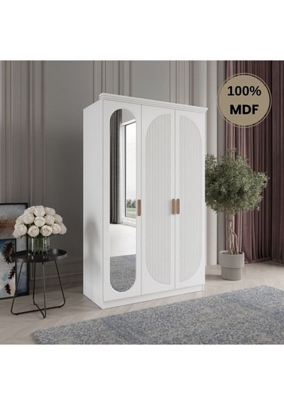 Soho 3 Kapak Mdf Gardırop Beyaz