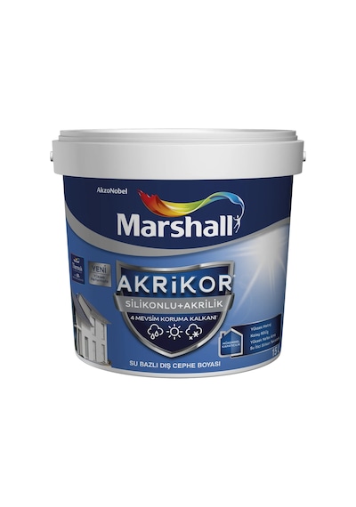 Marshall Akrikor Silikonlu Akrilik Dış Cephe Boyası Bw Baz 2,5 L 2 KG