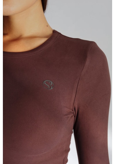 Soft&Basic Uzun Kollu Bisiklet Yaka Kahverengi Body Kahverengi
