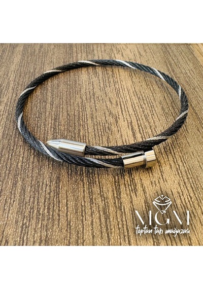 Çelik Erkek Çelik Bileklik - Ebl0011 Gümüş