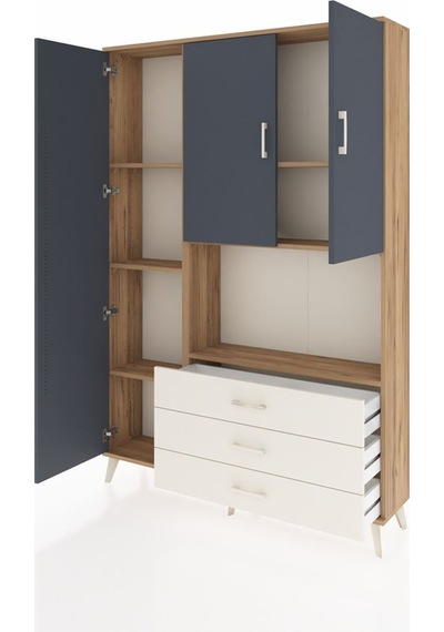 Arges Dolap 6 Raflı 3 Çekmeceli 3 Kapaklı 132x30x195 Çam-antrasit/aytaşı Antrasıt/aytası Arges Dolap 6 Raflı 3 Çekmeceli 3 Kapaklı 132x30x195 Çam-antrasit/aytaşı Antrasıt/aytası