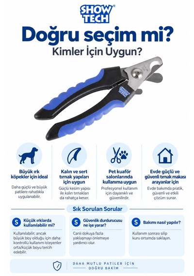 Showtech Comfort Kedi Köpek Tırnak Makası Büyük Boy - Büyük Irk Köpekler İçin